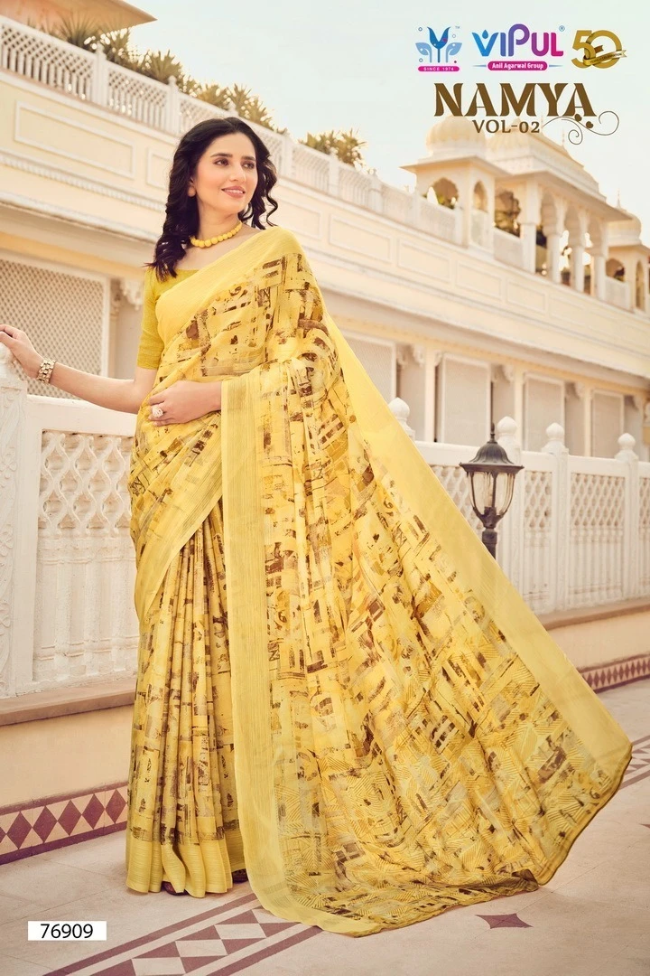 Vipul Namya Vol 2 Chiffon Wholesale Fancy Sarees Catalog — Wholesale Sarees, MPA wholesale from Surat — view 6